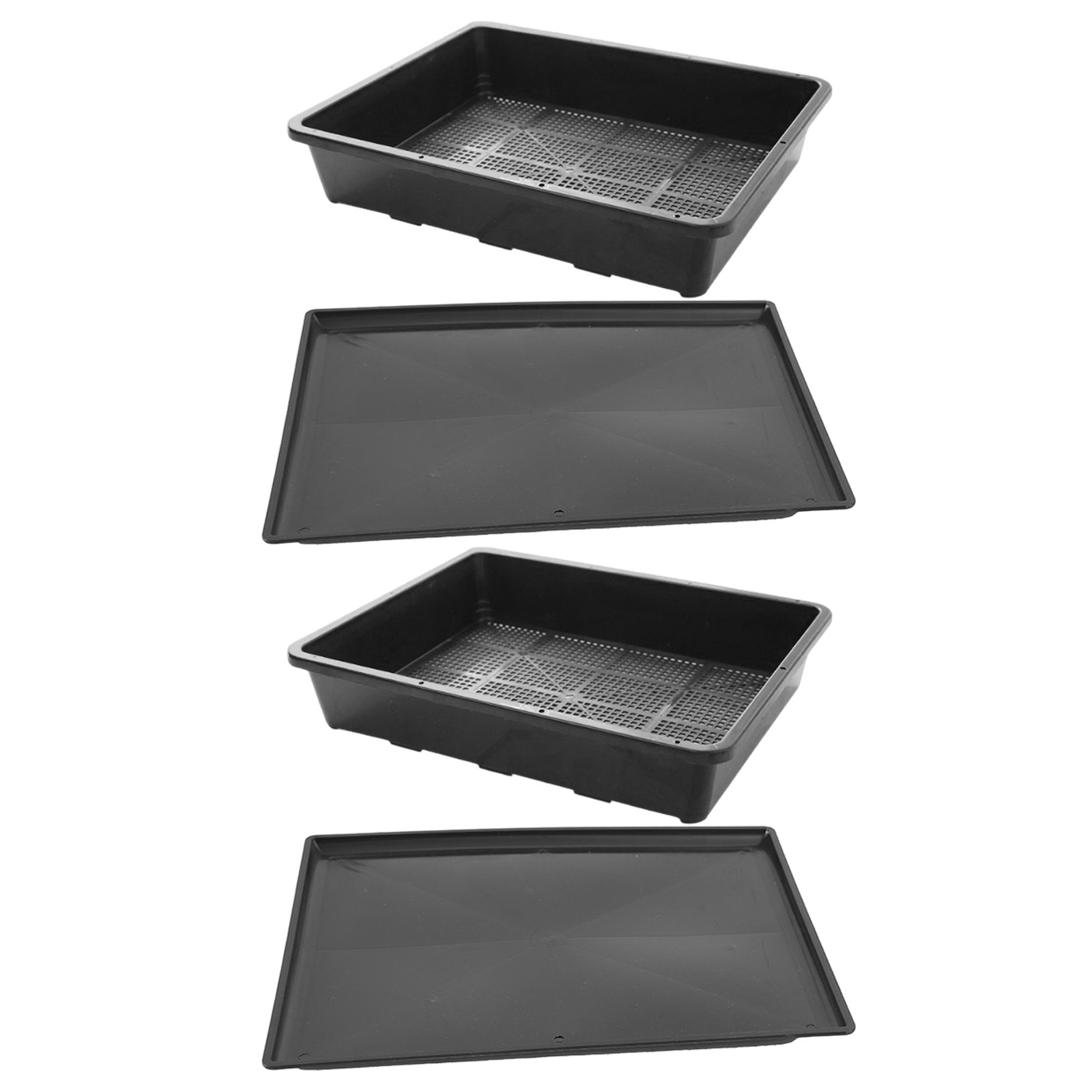 Seed Starter Tray - 2er-Set Garten-Pflanzschalen, wiederverwendbare Anzuchtschalen, robuste, schwarze