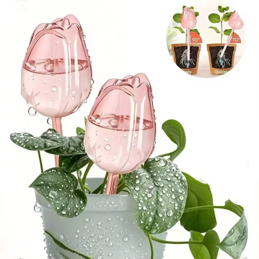 Indoor Herb Garden - Transparenter, dicker PET-Tulpenförmiger Selbstbewässerungsspieß mit langsamer