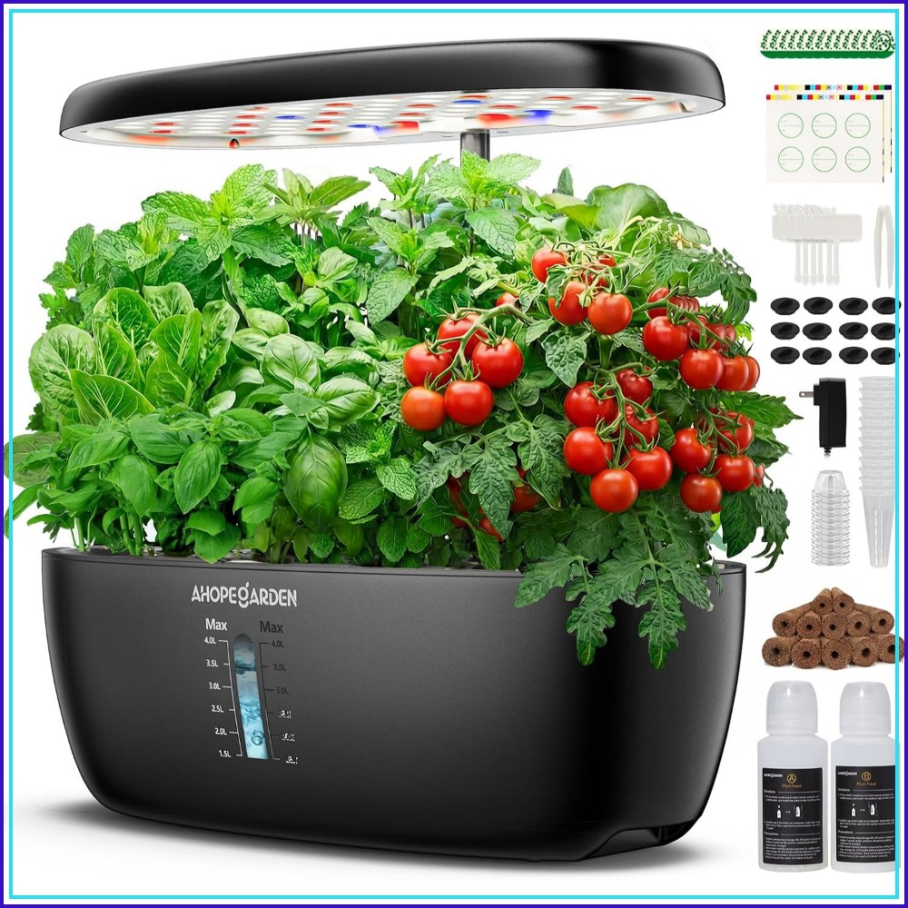Indoor Herb Garden - 12-Pod Hydroponischer Garten mit LED-Wachstumslampe, Indoor-Kräuter-Set