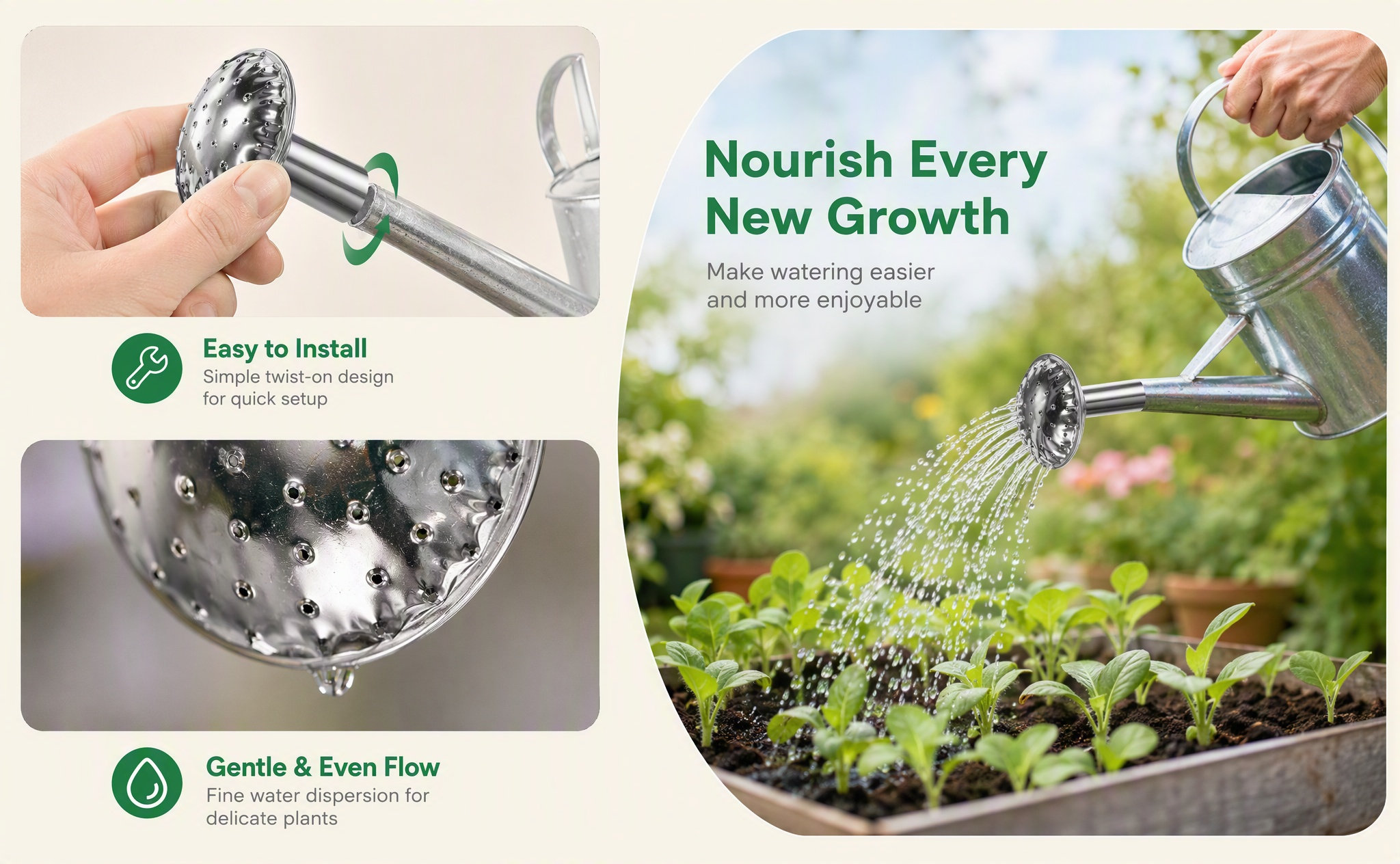 Edelstahl-Gießkanne mit Sprühk – Watering Can Bewertung und Preis